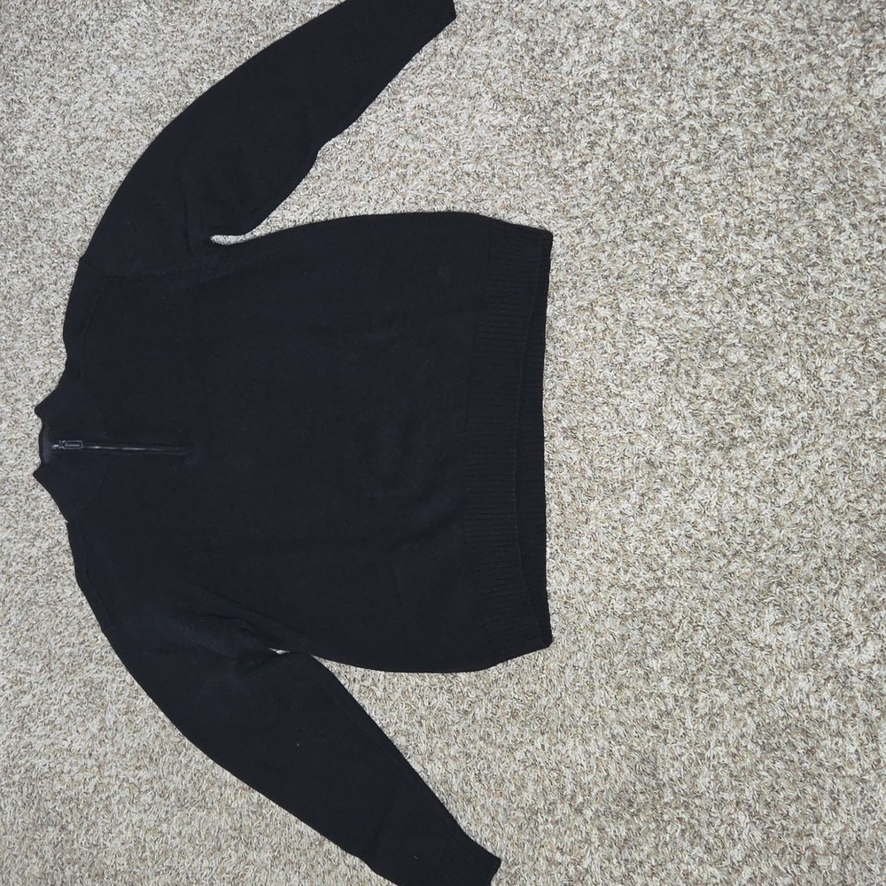 Tricots St Raphael Men's Black XL Half-Zip Cotton Sweater